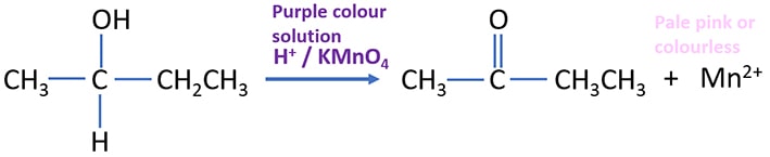 oxidation of 2-butanol by acidic KMnO4